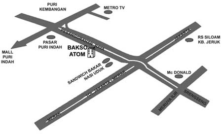 Peta Lokasi Bakso Atom Puri Indah